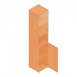 Шкаф для документов узкий с прозрачными стеклами Р.П-4СБ Дуб Кронберг