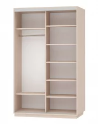 Шкаф-купе двухдверный Экспресс Дуо 1400х2200h Белая орхидея/Дуб молочный