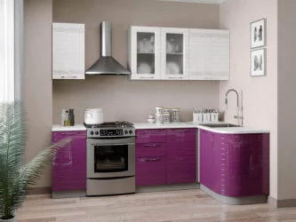 Кухонный гарнитур 2400 угловой Анастасия №2 Белый Ежевика