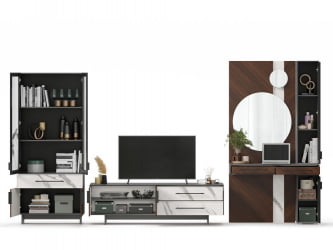 Набор мебели для гостиной Вилена №6 Серый/Орех/Монте белый