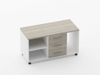 Тумба подкатная с нишей и полкой Deka 9.05.03Пр Дуб Сантана светлый/Белый