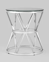 Журнальный стол ВИВА 50x50 Серебро (стекло черное)