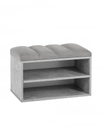 Обувница Хольст серая велюр Серый