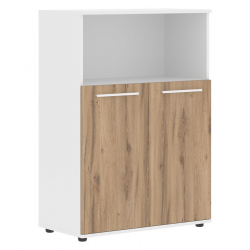 Шкаф с глухими малыми дверьми EDIS EMCS 85.3 Дуб Денвер светлый Белый Белый