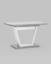 Большой обеденный стол Vector 120-160 Бетон-белый