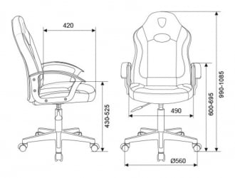 Кресло игровое Zombie 11LT Черный/красный