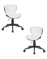 Офисное кресло для персонала DOBRIN RORY (бело-черный) 2 шт