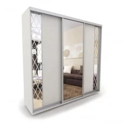 Шкаф-купе трехстворчатый с зеркалом Акцент-Вера КР 1500х600  Выбеленное дерево