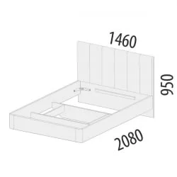 Кровать Кашемир 900.02 Дуб Кронберг