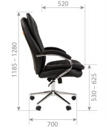 Кресло руководителя CHAIRMAN 795 кожа Черный