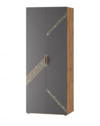 Шкаф для одежды с полками и штангой (лев/прав) Монако 902.43 Дуб Вотан Графит