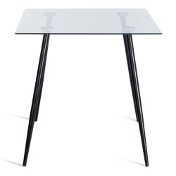 Стеклянный стол SOPHIA (mod. 5003) металл/стекло (8мм), 110 х 80 х 75 см, черный / прозрачный