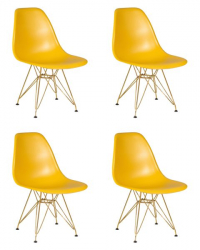 Стул обеденный ДОБРИН ДСР (ножки золотые, цвет горчичный (Й-03)) 4 шт / DOBRIN DSR (Y-03))