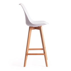 Стул барный TULIP BAR (mod. C1014H) / 1 шт. в упаковке пластик/дерево, 57 х 48 х 104 см, белый 018 /натуральный