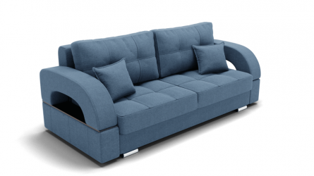 Диван Элита-1 (ЗР) Цвет фасада: Голубой; Тип: Прямой; Материал фасада: Металл/Велюр