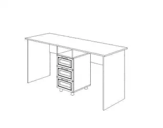 Стол двойной Остин Модуль №13 Ясень шимо светлый/белый