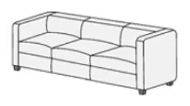 Диван трехместный Амбра 3Э Темно-коричневый