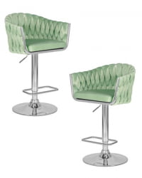 Стул барный DOBRIN MARCEL (пудрово-мятный велюр (MJ9-87)) 2 шт