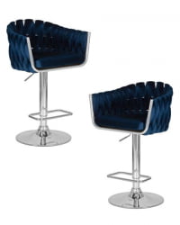 Стул барный DOBRIN MARCEL (синий велюр (MJ9-117)) 2 шт
