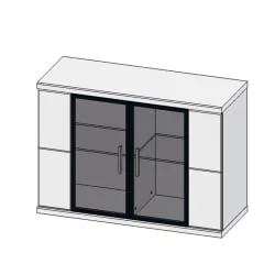 Шкаф-витрина навесной Корано Бм.Кор-05 Белый глянец