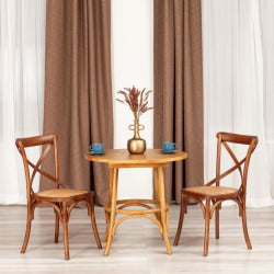 Круглый стол из дерева THONET (mod.T9152) дерево вяз, 80х75 см, Груша (№3)