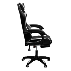 Кресло 088 цвет черный/белый с массажем 088-black-white-mass