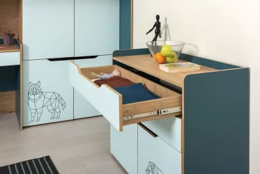 Комплект мебели для детской Гудвин 001 Гикори Рокфорд Натуральный Мята Бензин