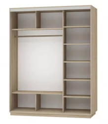 Шкаф-купе трехдверный Экспресс Медиум-1 1800х2200h Белый снег