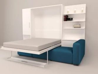 Шкаф-диван-кровать Смарт 1 правый 3-в-1 1600 Дуб молочный