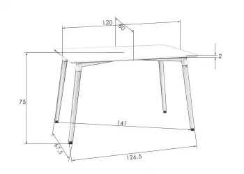 Обеденный стол DOBRIN SERRA WIDE Светло-серый