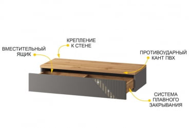 Туалетный стол-консоль Монако 902.15 Дуб Вотан Оникс Графит