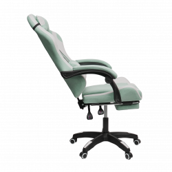 Кресло 1208, замша, цвет сине-белый с массажем, арт 1208-Blue-White