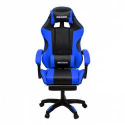 Кресло 1209-1 KINGQUEEN, цвет черный/синий, 1209-1-black-blue-mass