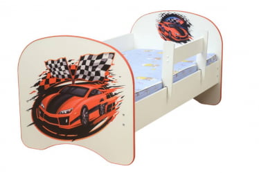 Кровать детская с фотопечатью без ящика 800*1900 Машина