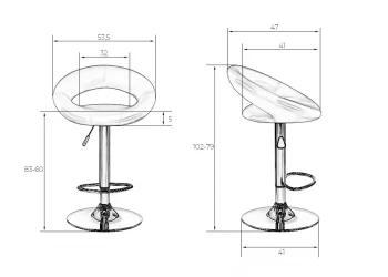 Стул барный DOBRIN MIRA Серый