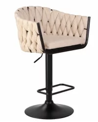 Стул барный DOBRIN LEON Бежевая ткань LAR 275-1