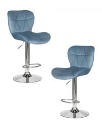 Стул барный ДОБРИН БАРНИ (пудрово-голубой велюр (МДЖ9-74)) 2 шт / DOBRIN BARNY (MJ9-74))