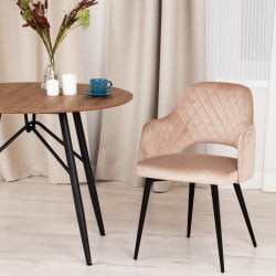 Кресло VALKYRIA (mod. 711) ткань/металл, 55х55х80 см, высота до сиденья 48 см, бежевый barkhat 5/черный