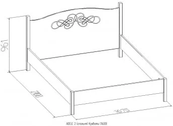Кровать ADELE 2 Дуб Сонома/Орех шоколадный(спальня)