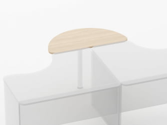 Приставка-полукруг для двух угловых столов Glassy 2.20 Орех