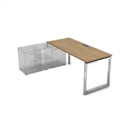 Стол рабочий, прямолинейный три опоры, левый GLOSS LINE НСТЛ-О.995 Teakwood