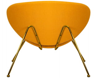 Кресло дизайнерское DOBRIN EMILY (желтая ткань AF13, золотое основание)