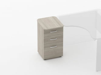 Тумба приставная на 3 ящика Glassy 3.10.15 Дуб сантана светлый