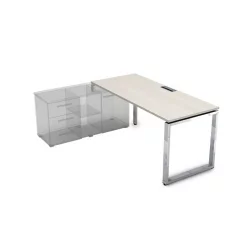 Стол рабочий, прямолинейный три опоры, левый GLOSS LINE НСТЛ-О.974 Ivory