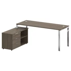 Стол рабочий руководителя с опорной тумбой левый METAL SYSTEM DIRECT БГ.СРТ-5.7 Л Вяз Благородный