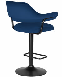 Стул барный DOBRIN CHARLY BLACK (синий велюр (MJ9-117))