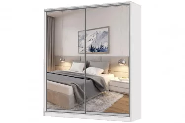 Шкаф-купе 2-х дверный Виктория 1800х584х2300, Белый 18ДЗДЗ-ППШШ-Б 310-663