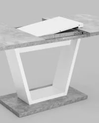 Большой обеденный стол Vector 120-160 Бетон-белый