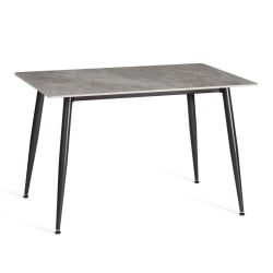 Стол обеденный Austen/Остин столешница керамика (глянцевая) / опоры металл, серый/черный, 120x80x75 см