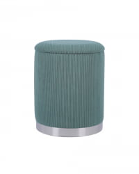 Пуф Эмили с ящиком серебро вельвет зеленый
